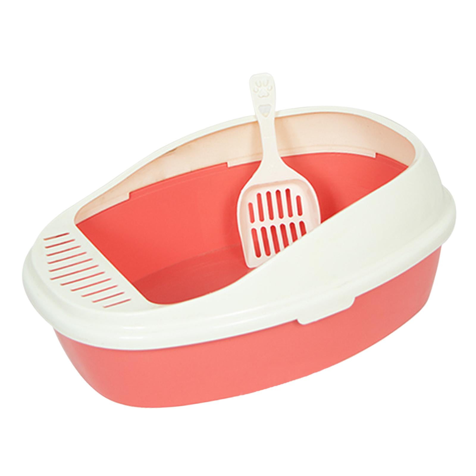 Cat Pet Litter Tray Portable Semi Closed High Sided Pet Bedpan Easy to