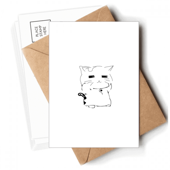 Cat Pet Map Art Deco  Fashion Postcards Envelopes Blank Note Cards Mailing