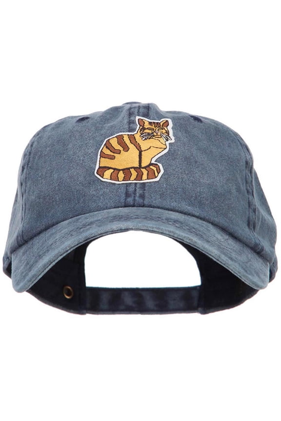 Cat Pet Patched Washed Cotton Twill Cap - Navy OSFM