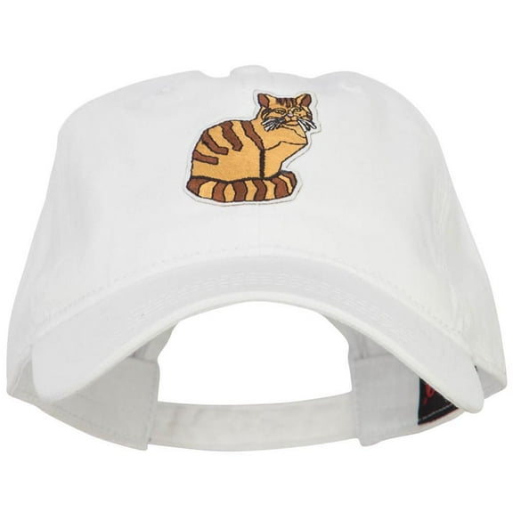 Cat Pet Patched Washed Cotton Twill Cap - White OSFM