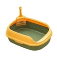thumbnail image 1 of Cat Pet Semi-Closed Pet Litter Tray to Clean Pet Litter Tray for Kitty, Small Animals Toilet Sand Box Container Bedpan - Green, 1 of 8