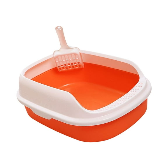 Cat , Pet Toilet, Bedpan, Container, Litter Pan for Small Animals Doggy Kitten Orange