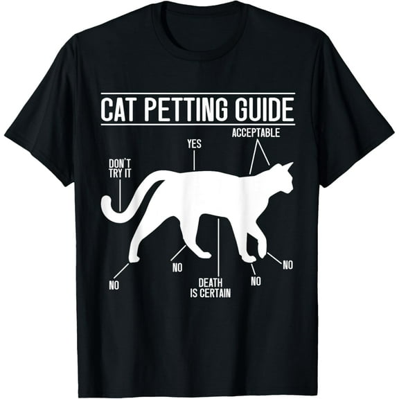 Cat Petting Guide Cat Lovers Cat Owner T-Shirt