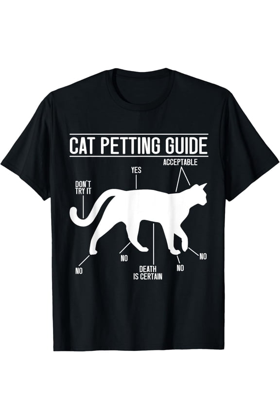 Cat Petting Guide Cat Lovers Cat Owner T-Shirt