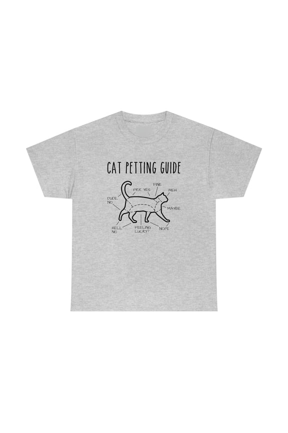 Cat Petting Guide - Funny Kitten Shirt - Fur Baby Cat Gift Tee - ID: 364