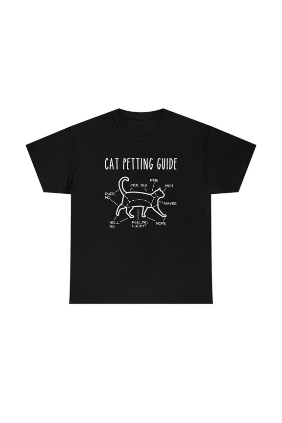 Cat Petting Guide - Funny Kitten Shirt - Fur Baby Cat Gift Tee - ID: 364