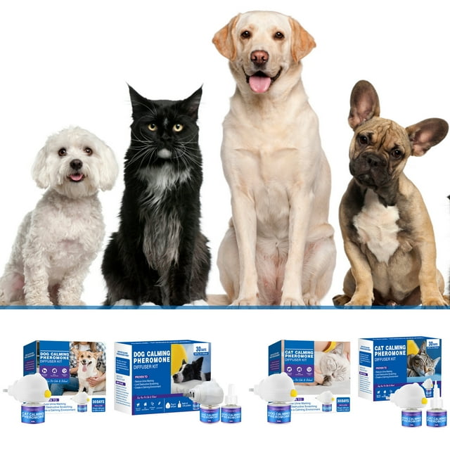 Cat Pheromone Diffuser Kit, Pet Diffuser for Stress Support, Reduces Stress and Promotes Relaxed Behavior, 60 Day Supply (Non-Toxic, Safe & Inedible)