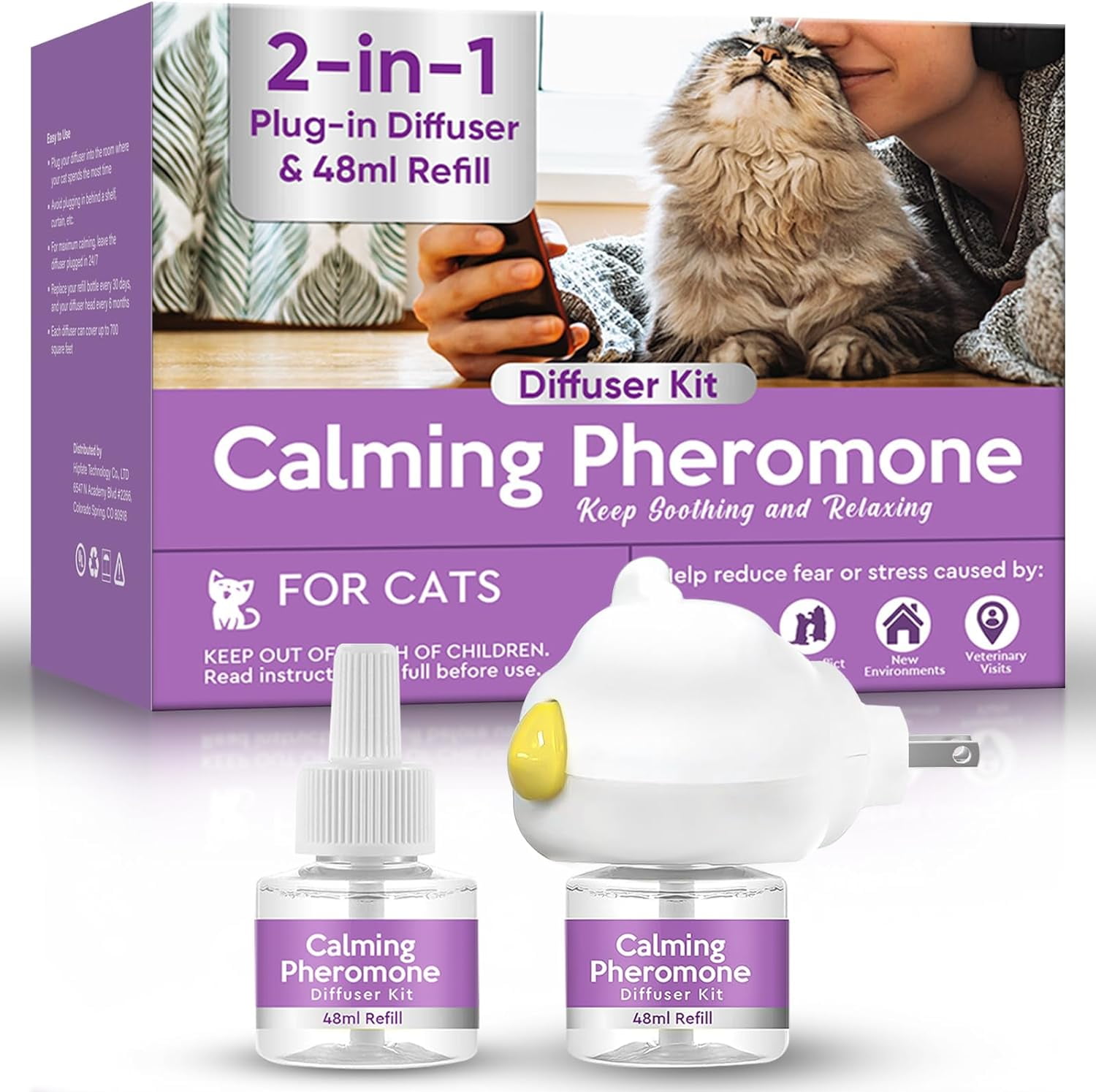 Cat Pheromones Calming Diffuser, Cat Calming Diffuser Starter Kit with