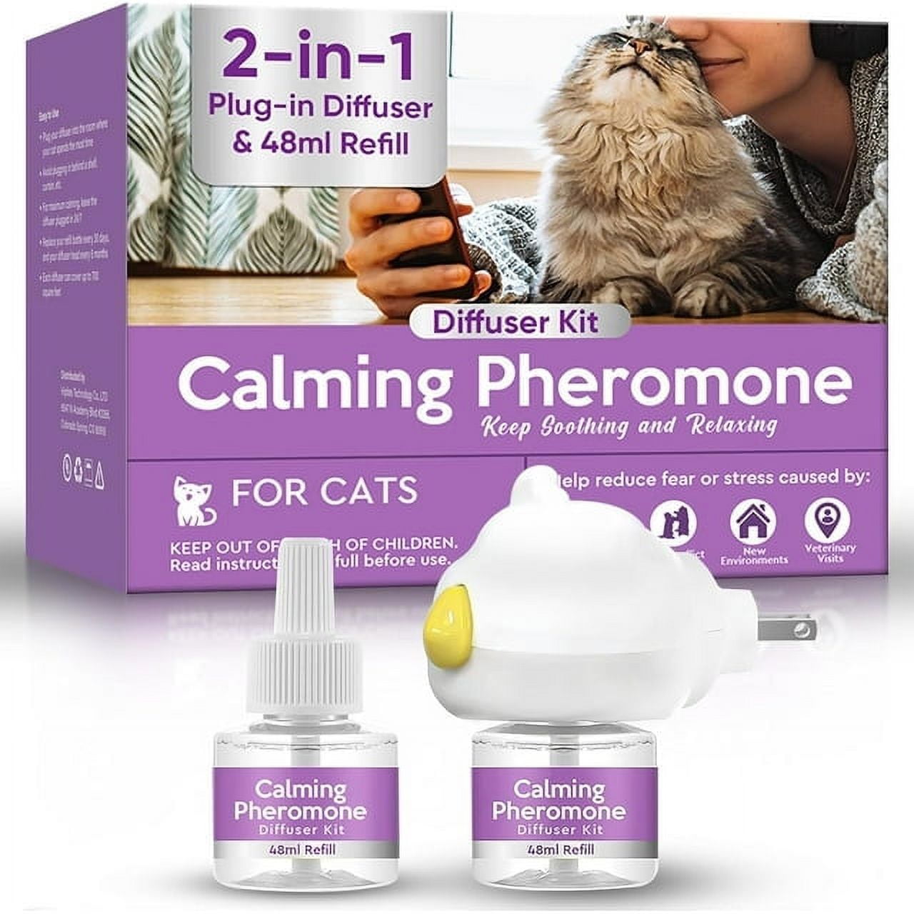 Cat Calming Diffuser Starter Kit, Stress Relief, 6