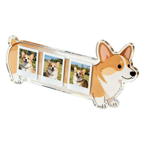 Cat Photo Frame With Bamboo Construction For Tabletop Display Holds Four Pictures