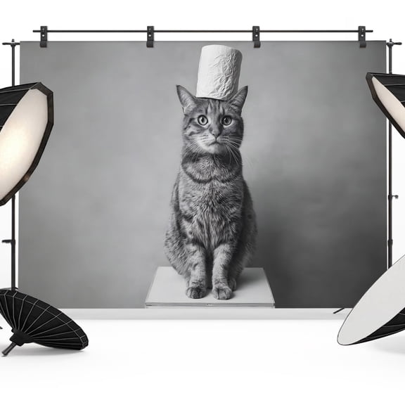 Cat Photography Backdrop 7x5FT, Toilet Paper Funny Animal Photo Backdrops, Background for Photography Studio Photo Studio Background, Back Drop for Photoshoot