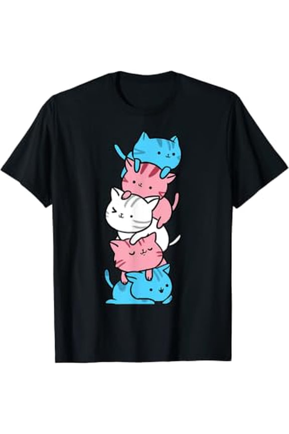 Cat Pile Trans Pride Transgender Day Of Visibility Spooky Tee