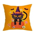 Cat Pillow Covers Throw Pillow Cover, Happy Halloween17.7×17.7" Lovely