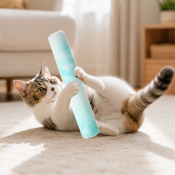 Cat Pillow Toy, Catnip Plush Cat Toy, Soft Fleece Body Pillow for Cuddling Kicking and Play, Polyester Stuffed Kicker Toy for Indoor Cats, Stretchy Inner Padding, Calming Sleep Aid for Kittens