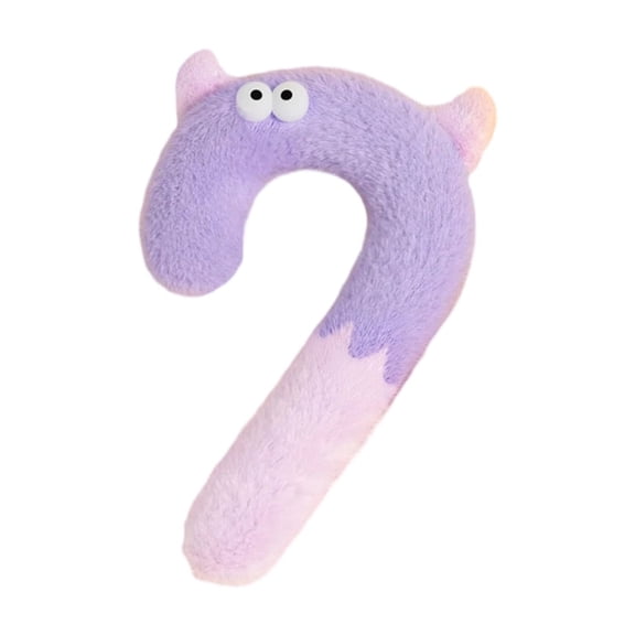 Cat Pillows for Indoor Cat, Ultra Soft Fluffy Cat Calming Pillow, Half Donut Cudd Ler with Cute Embroidery Pattern Providing Support of Pet Neck, Machine Washable (Purple M)