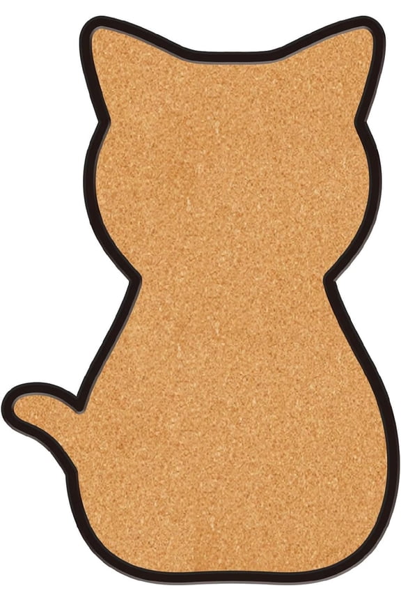 Cat Pin Cork Board 11.8x8.26In Framed Bulletin Display Badge Wooden Saddle Brown Wall Mounted Memory Memo Brooch Lapel Pin Holder Storage for Home Office School Classroom Wedding Decoration