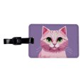 thumbnail image 1 of Cat Pink Faux Leather Travel Luggage Tag, 1 of 7