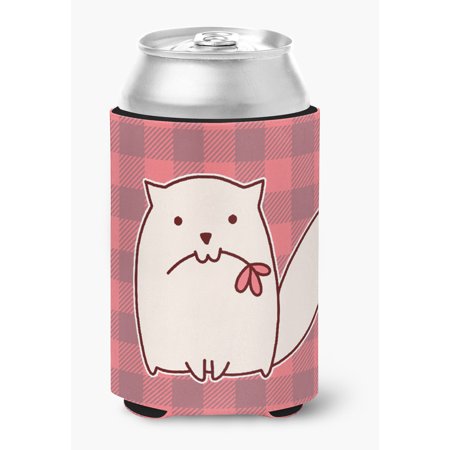 Cat Pink Plad Can or Bottle Hugger