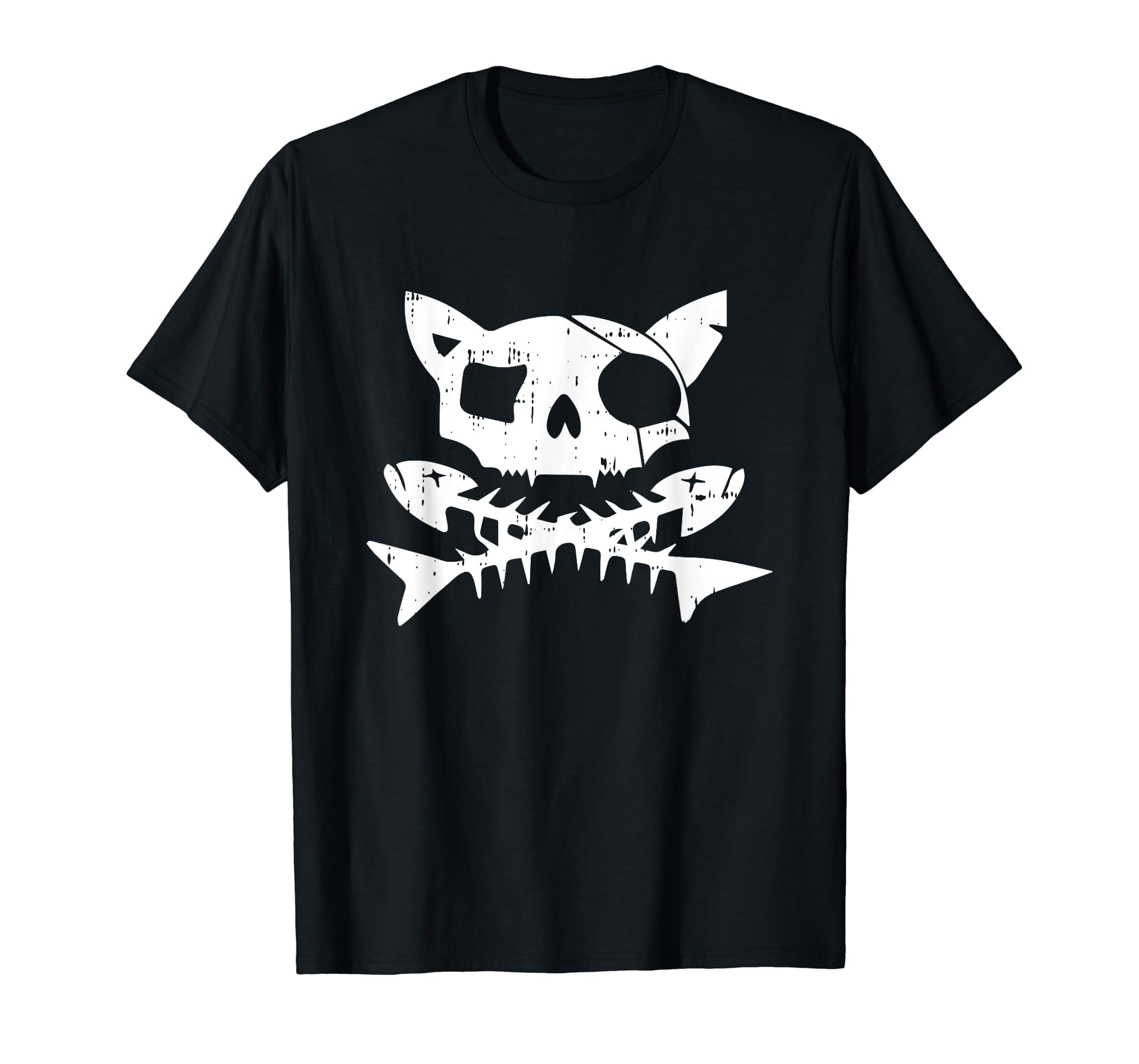 Cat Pirate Halloween Costume Scary Skull And Crossbone TShirt