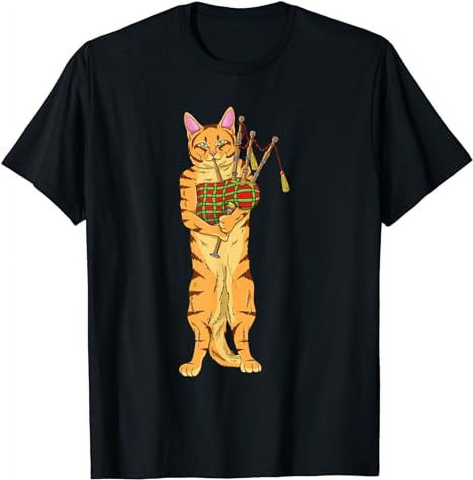 Cat Playing Bagpipe Bagpiper TShirt