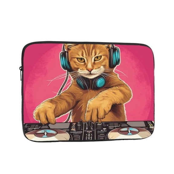 Cat Playing Disk Laptop Sleeve Bag Compatible With MacBook Air / Pro iPad MateBook Tablet Surface HP Lenovo Dell ASUS Acer Laptop Computer Protective Size: 15 inch