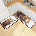 thumbnail image 1 of Cat Playing Guitar Kitchen Mat Set of 2 Cushioned Non Slip Rugs for Bedroom Floor Runner Mats, 1 of 7
