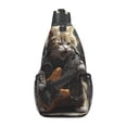 thumbnail image 1 of Cat Playing Guitar Rock Music Sling Backpack Shoulder Chest Crossbody Bag Causal Travel Hiking Daypack, 1 of 6