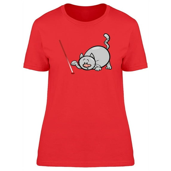 Cat Playing With Laser Pointer T-Shirt Women -Image by Shutterstock, Female x-Large