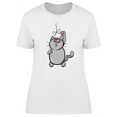 thumbnail image 1 of Cat Playing With Paper Toy T-Shirt Women -Image by Shutterstock, Female Medium, 1 of 2
