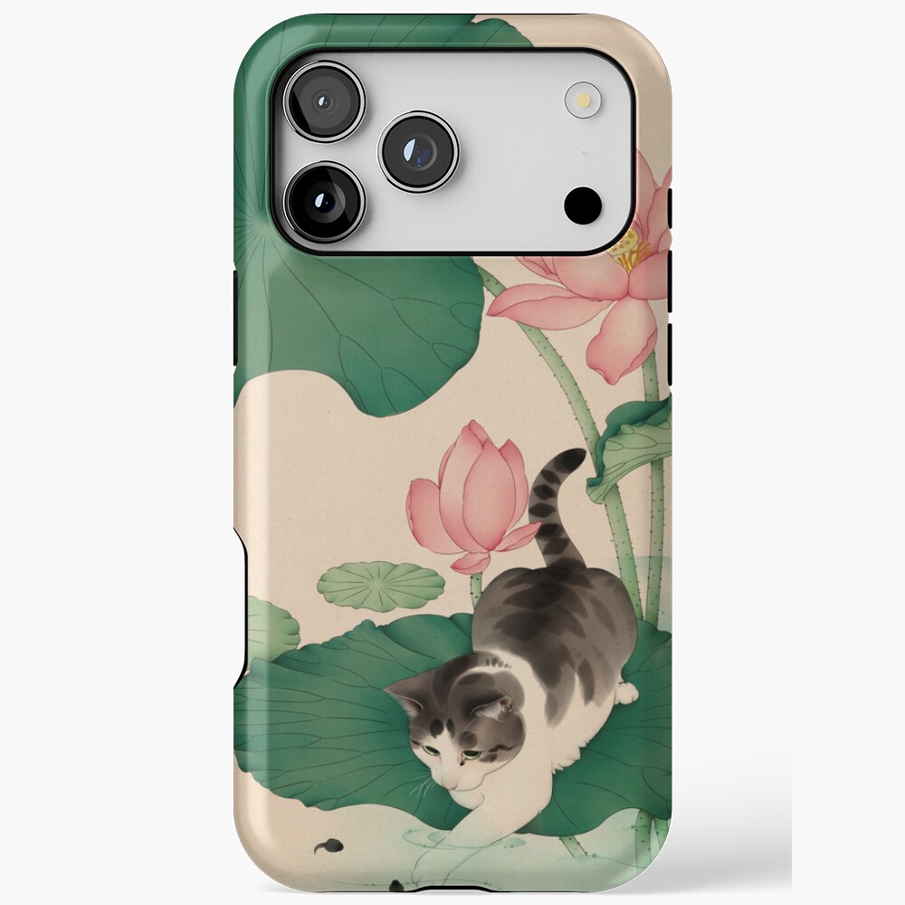 Cat Playing on Lotus Pad Zen Garden Art Compatible Phone Case for ...