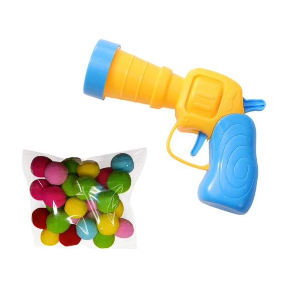 Cat Plush Ball Launcher Toy, Interactive Cat Shooting Gun with 20-100pcs Colorful Soft Pompoms, Indoor Exercise Kitten Chasing Toy, Pet Stress Relief & Boredom Breaker Set