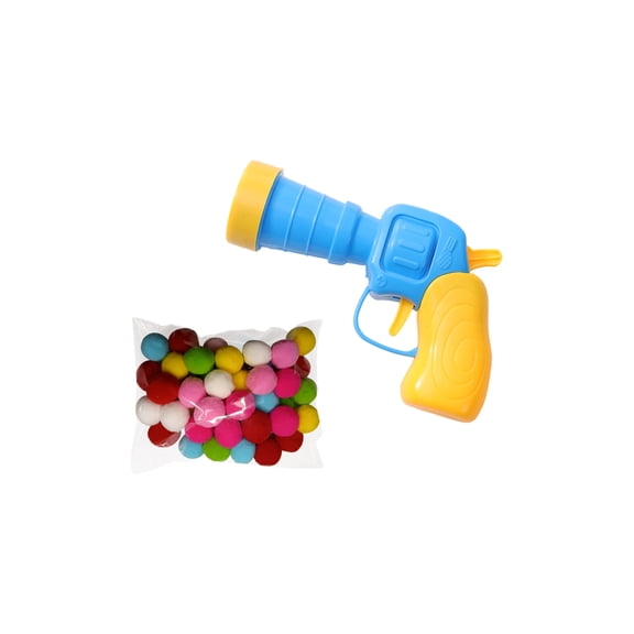 Cat Plush Ball Launcher Toy Self Entertainment Silent Ball Shooting Gun for Indoor Play Micro Bullet Static Cling Soft Pom Pom Balls Interactive Kitten Exercise Toy for Boredom Relief Fun Activity D