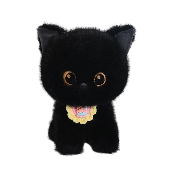 Kitten Stuffed Animal Collection Soft Realistic Cat Plushies in Multiple Breeds for Home Decoration and Heartwarming Gifts for Feline Fans Black