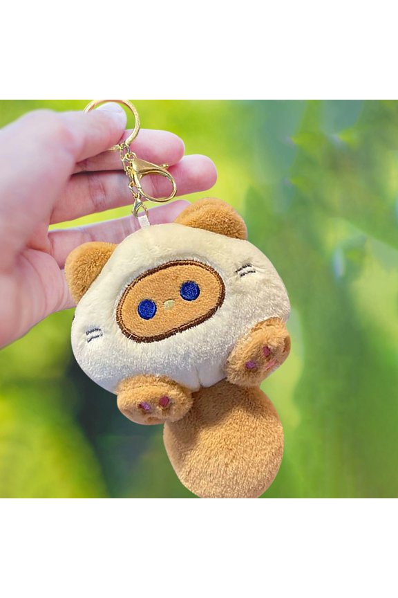 Cat Plush Keychain - Cute Cat Keychain, Key Charm | Cute Plush Pendant, Flufy Key Chains For Car Keys, Purse
