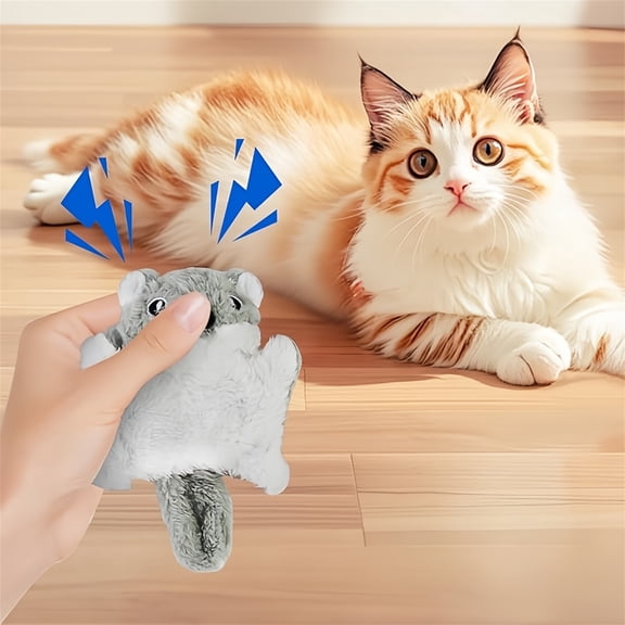 Cat Plush Toy,Cute Flying Squirrel Shape Cat Chew Toys with Whistle & Crinkle Paper,Interactive Cat Toys for Indoor Cats and Kittens to Scratch Bite Play and Reduce Boredom - 1PC