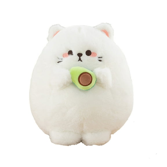 Cat Plush Toy Fat Face Kitten Doll Hold Avocado Plushie Soft Pillow Sofa Ornament Lovely Stuffed Animal Doll Plush Pillow Baby Appease Toy Christmas Gift