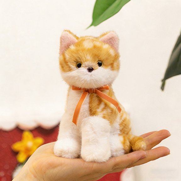Cat Plush Toys Lifelike Valentine'S Gift Plush Plushie Birthday Present Realistic Stuffed Animals Cuddly Huggable Pillow Toy C - 25cm