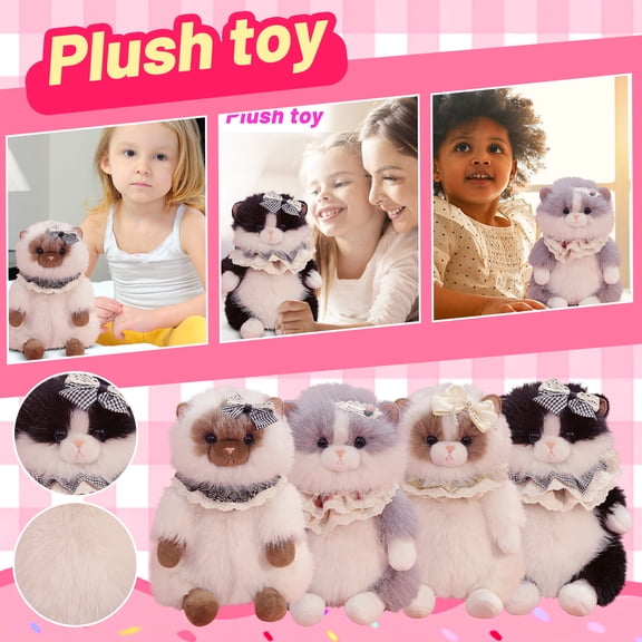 Cat Plushies , Sitting Cat Stuffed Animal Doll 13.8in, Cute Soft Pillow Cushion, Birthday Gift for Cat Lovers Girls, Home Decor Pet Toy, A, 1pcs