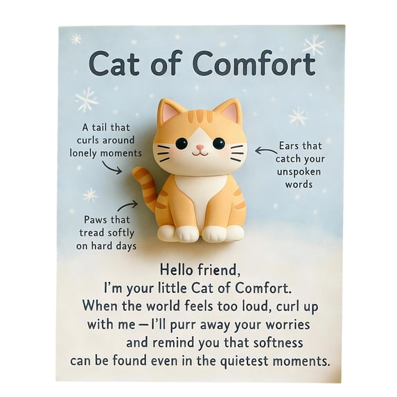 Cat Pocket Hug with Gift Card, Soft Plush Inspirational Pocket Collectible Keepsake, for Friend & Family