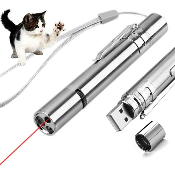 Cat Pointer Interactive Toys, Cat Chasing Toys, Pet Toys for Indoor Kitten Play Chase Exercise, USB Recharge, Cat Toy Pointer for Indoor, Cat Mouse Toys Wand Light Pet Interactive Toys