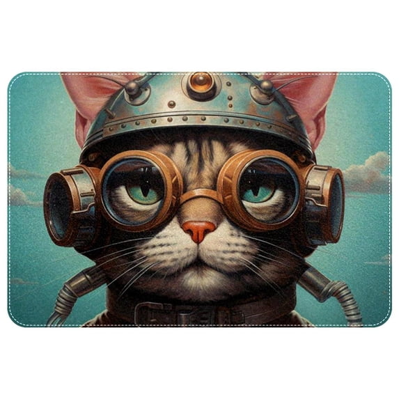 Cat Polyester Non-Slip Machine Washable Door Rug Game Mat Door Mats