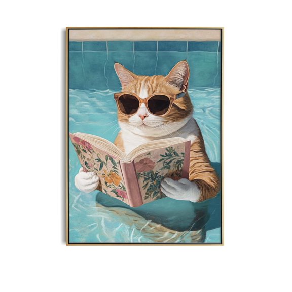 Cat Pool Party Poster