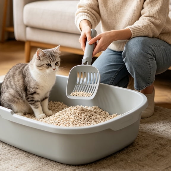 Cat Poop Scooper, Large Thickened Kitty Litter Shovel Set Plastic Pet Waste Collector for Cats Dogs