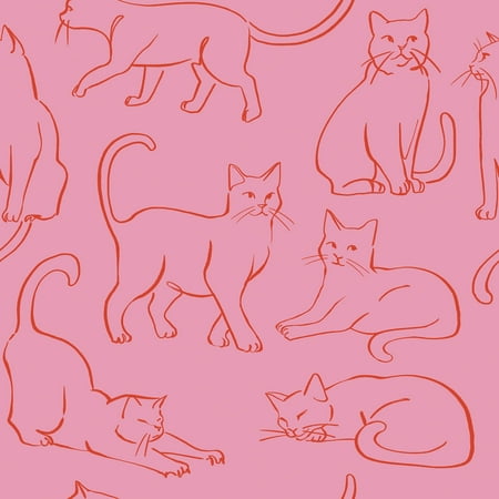 Cat Poses Peel & Stick Wallpaper