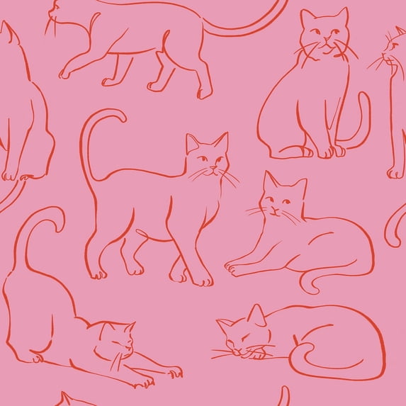 Cat Poses Peel & Stick Wallpaper