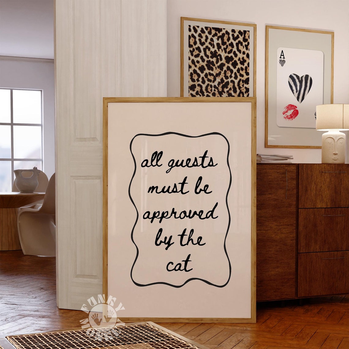 Cat Poster, Owner, Lover Typography, Trendy Guests Must Be Approved ...