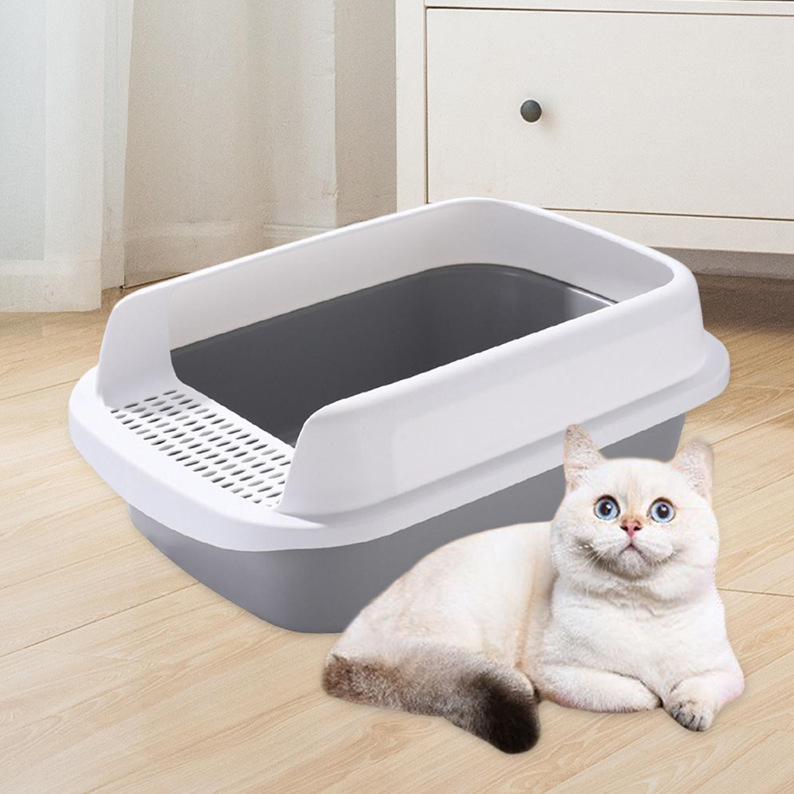 Cat Potty Toilet Heighten Semi Closed Pet Litter Tray Splashproof