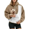 thumbnail image 1 of Cat Pouch Hoodie Cat Dog Carrier Hoodies Puppy Kitten Carrying Sweatshirts Large Pet Pocket Pullover Top Unisex Kangaroo Hoodies Coffee XXL, 1 of 6