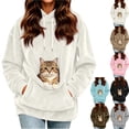 thumbnail image 1 of Cat Pouch Hoodie For Women Kangaroo Pocket Dog Pouch Sweatshirts Pet Carrier Animal Holder Long Sleeve Pullover Tops White L, 1 of 8