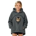 thumbnail image 1 of Cat Pouch Hoodie for Kids Girls Boys Kangaroo Pocket Oversized Pet Carrier Hooded Sweatshirts Dog Hoodie with Pouch Fleece Soft Animal Holder Warm Winter Pullover Tops, 1 of 2